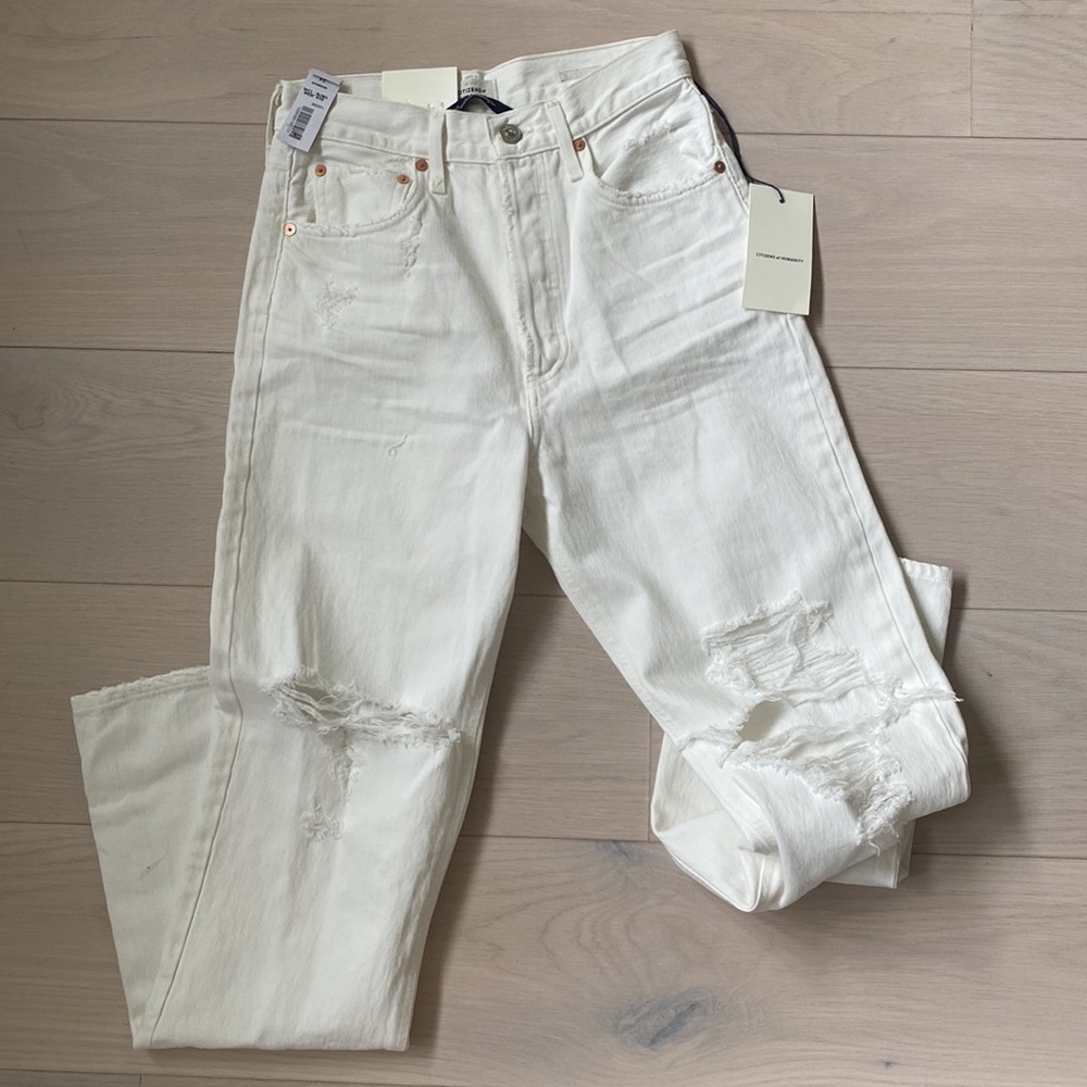 aritzia citizens of humanity white jeans
